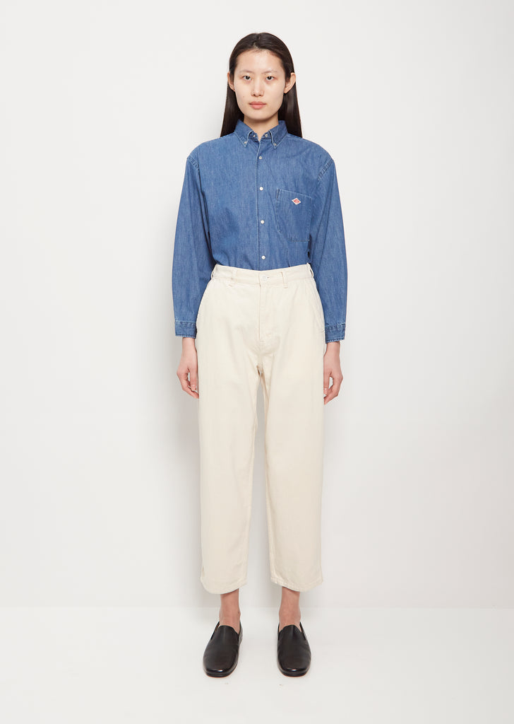 Cotton Twill Easy Pants — Ecru