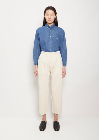 Cotton Twill Easy Pants — Ecru