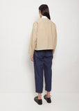 Collarless Nylon Jacket — Sand Beige