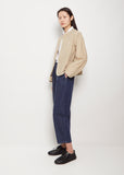 Collarless Nylon Jacket — Sand Beige