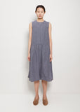 Gathered Skirt Linen Dress