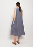 Gathered Skirt Linen Dress