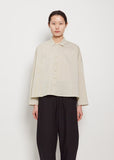 Mini Collar Cotton Silk Boxy Shirt