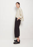 Cropped Cotton Balloon Trousers — Dark