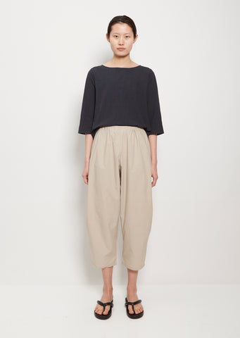 Cropped Cotton Balloon Trousers — Sand