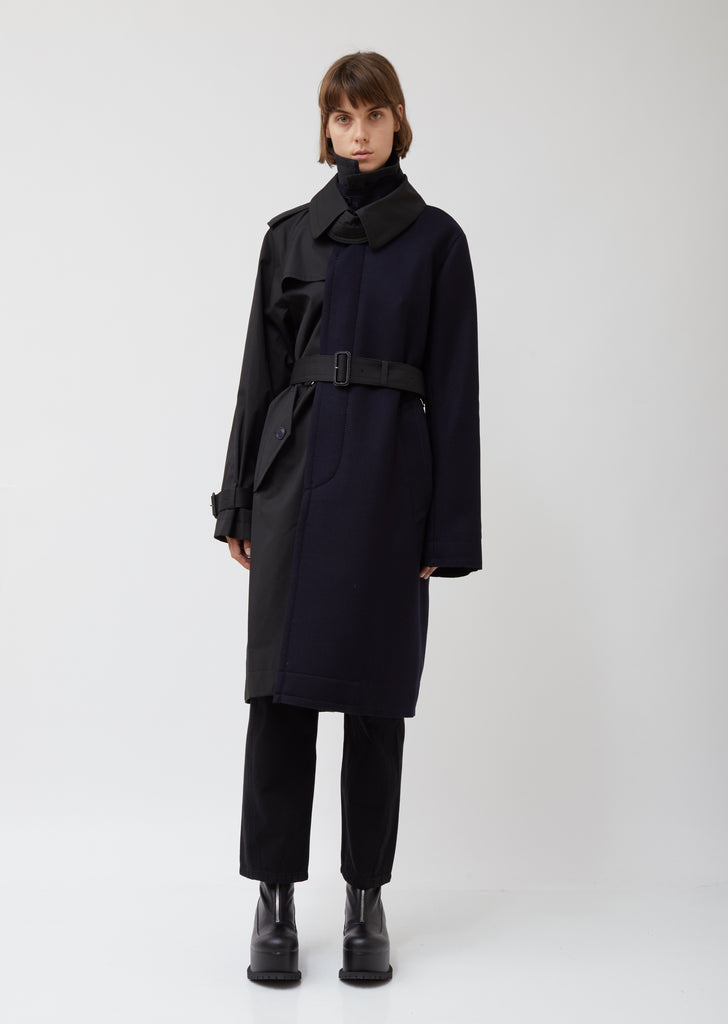 Wool Melton & Cotton Trench Coat