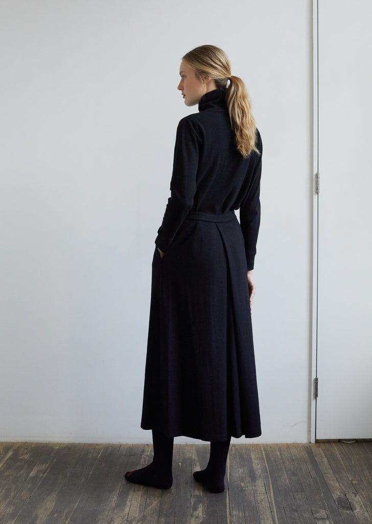 Women Compressed Wool Houndstooth Split Long Skirt