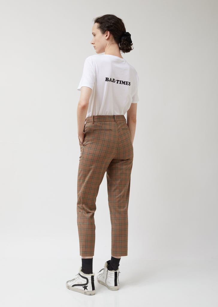 Brown Plaid Suit Pant