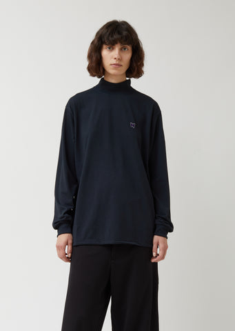 Synthetic Jersey Mock Neck Tee