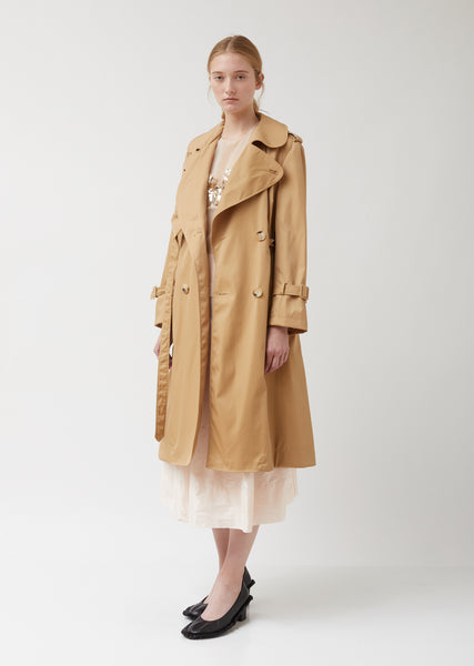 【関税&送料込】Simone Rocha Cotton Trench Coat With Daisy E Simone Rocha Daisy Trench Coat | Brown | FARFETCH OM