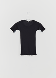 Pama Rib Organic 3/4 Tee — Black