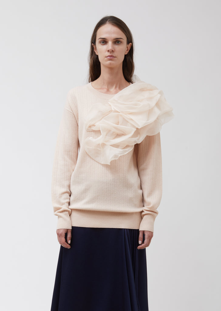 Awa Wool Cashmere L/S Poof Crew Sweater