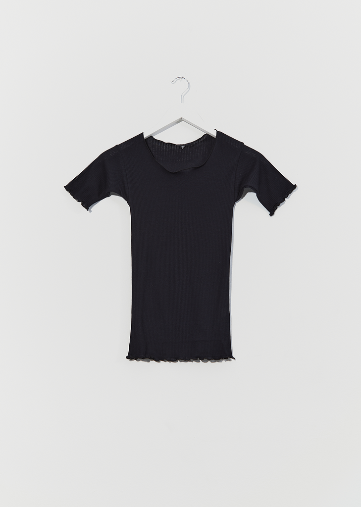 Pama Rib Organic 3/4 Tee — Black