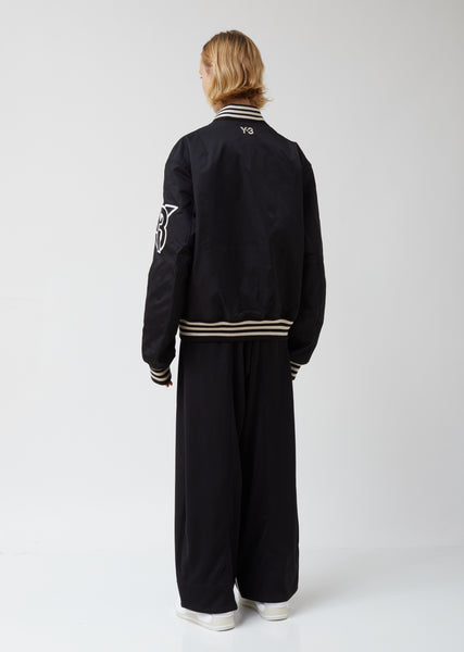 極美品 Y-3 19AW Yohji Letter Bomber Jacket Y-3 Black Yohji Letters Bomber Jacket Y-3