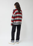 Cashmere-Mohair Multi-Stripe Crewneck