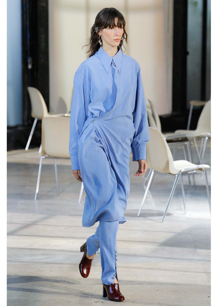 Asymmetric Silk Shirtdress