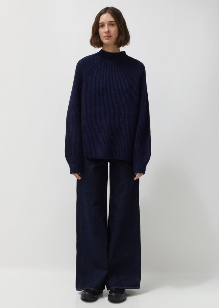 Blank Wool & Cotton Rib Sweater