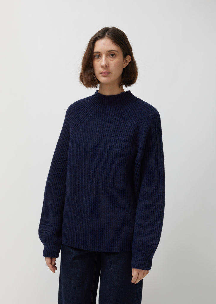 Blank Wool & Cotton Rib Sweater