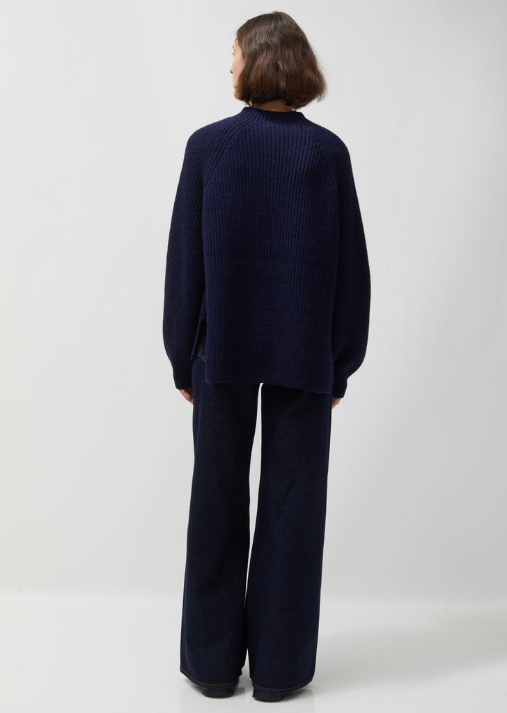 Blank Wool & Cotton Rib Sweater