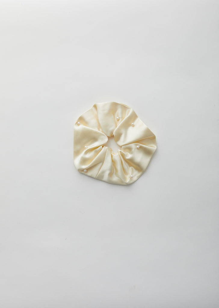 Pearl Satin Scrunchie