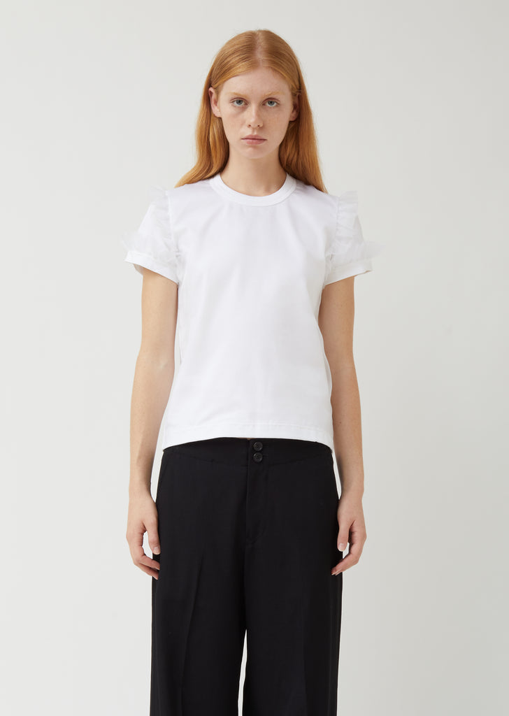 Cotton Ponte x Polyester Organdy Top