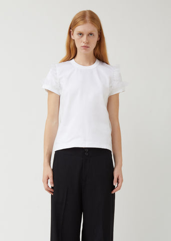 Cotton Ponte x Polyester Organdy Top