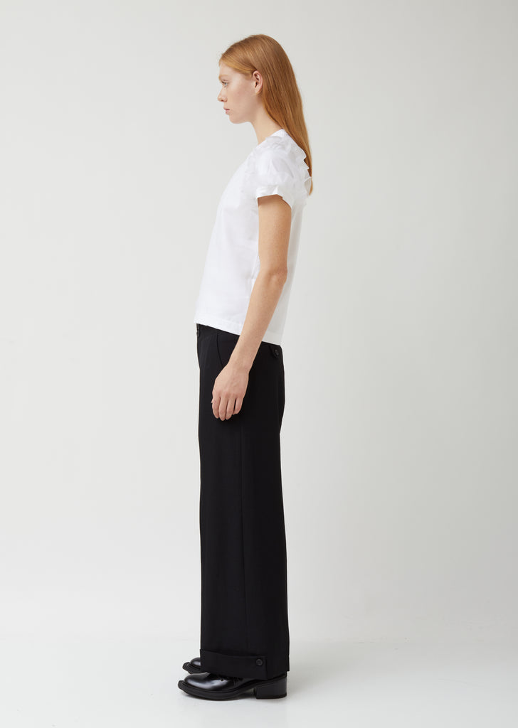 Cotton Ponte x Polyester Organdy Top