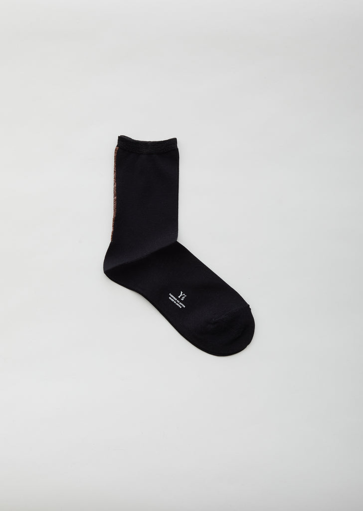 Black Lame Line Socks