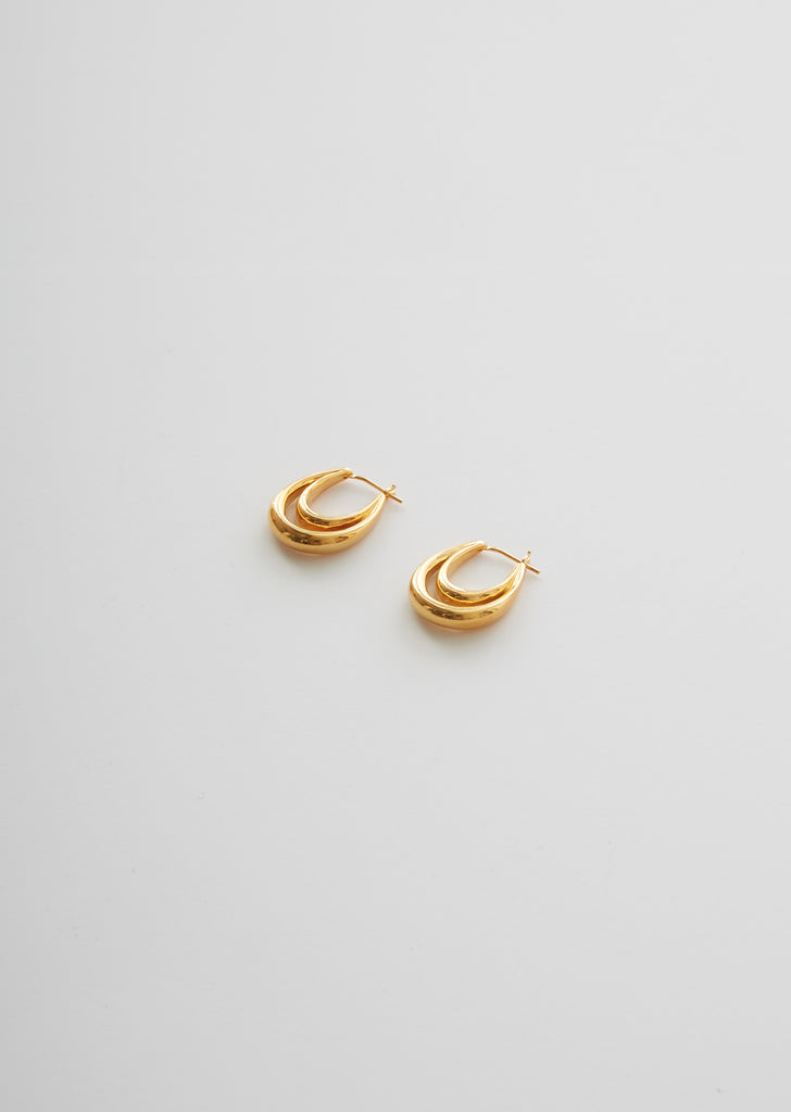 Gold Large Blanche Hoops