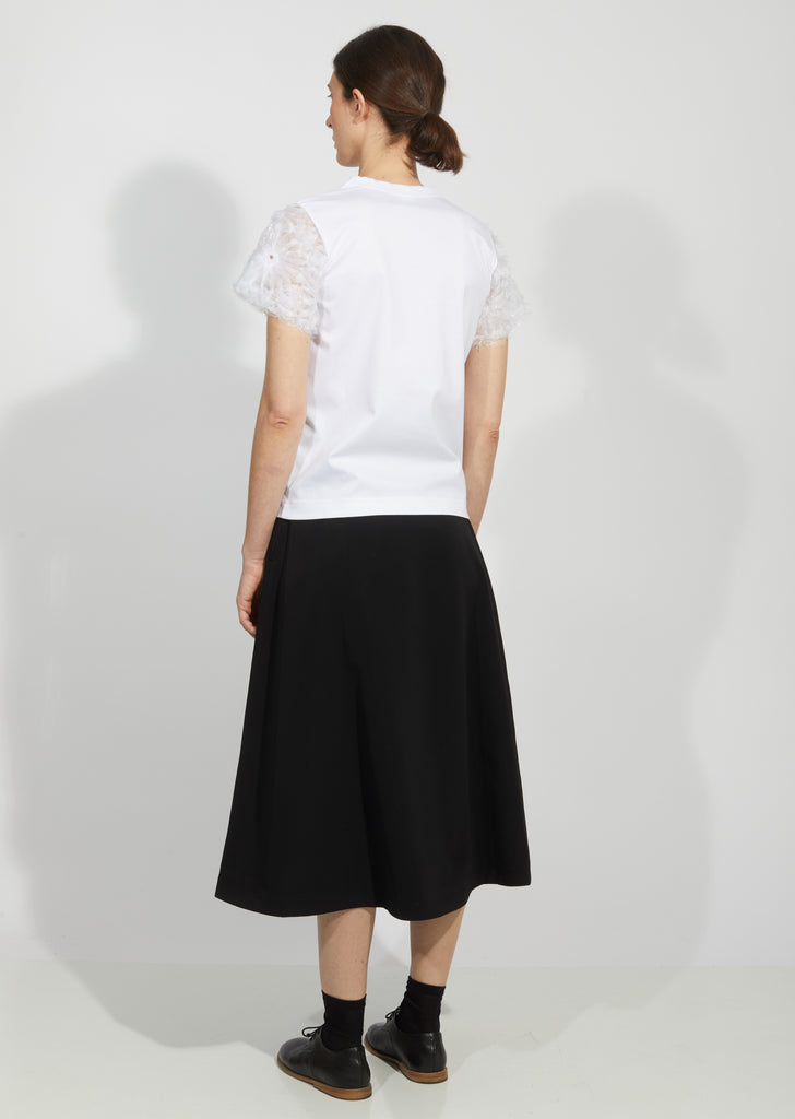 Flower Lace Sleeve T-Shirt