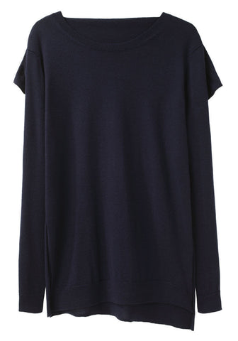 Crewneck Pullover w/ Flounce Detail