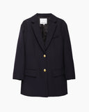 Cropped Sleeve Double Button Blazer