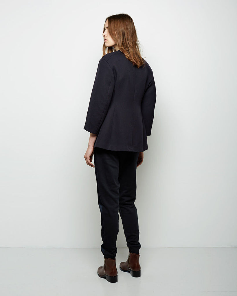 Cropped Sleeve Double Button Blazer