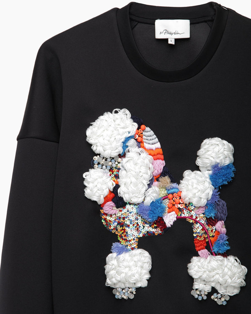 Dropped Shoulder Cropped Poodle Sweatshirt