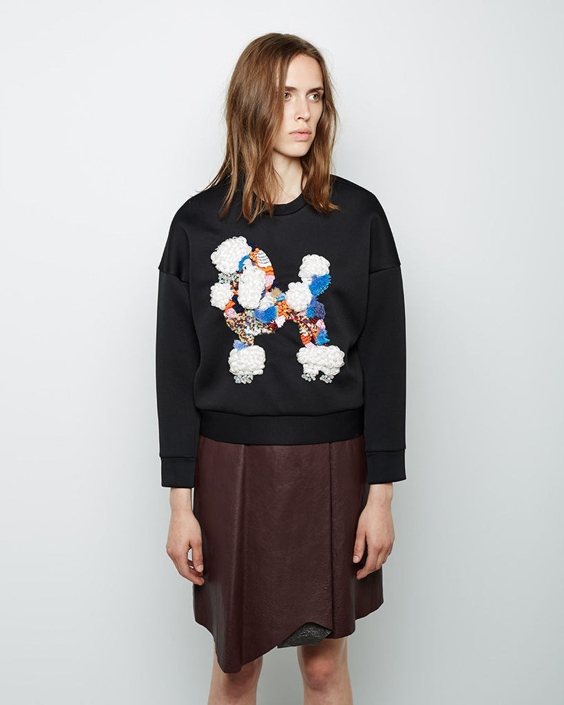 Dropped Shoulder Cropped Poodle Sweatshirt