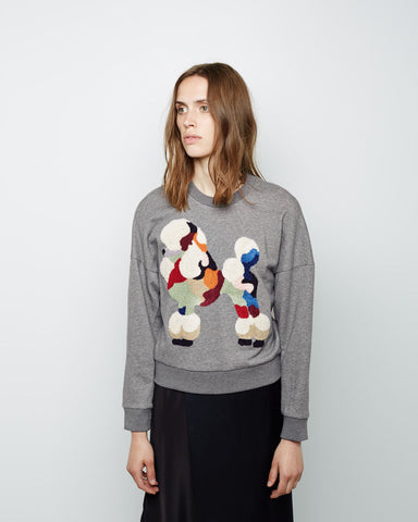 Dropped Shoulder Cropped Poodle Sweatshirt