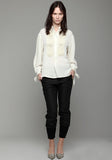 Embroidered Blouse w/ Tied Sleeves