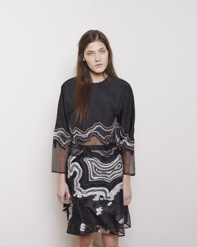 Embroidered Organza Top