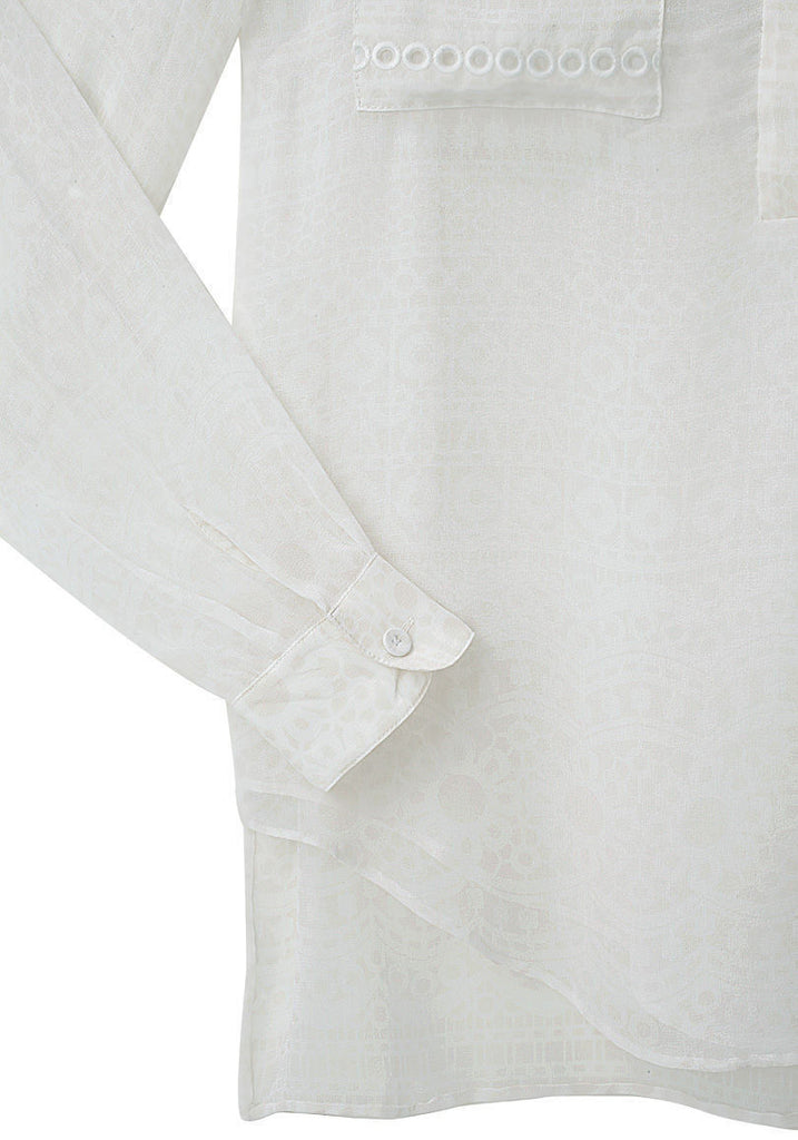 Eyelet Lace Print Blouse