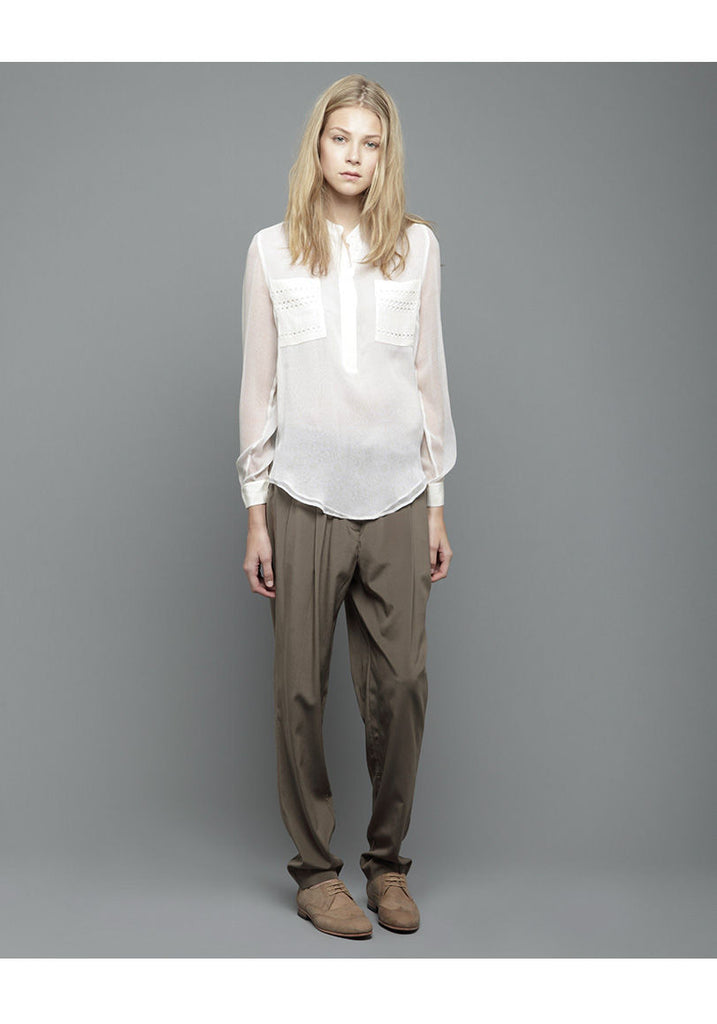 Eyelet Lace Print Blouse