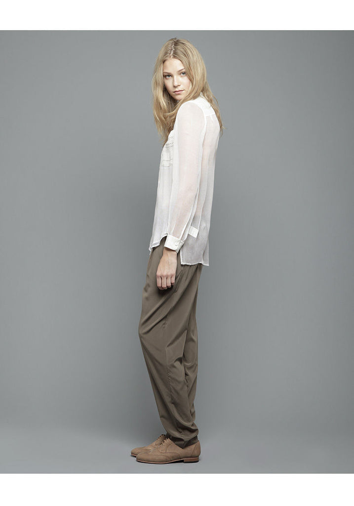 Eyelet Lace Print Blouse