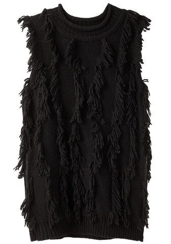 Fringe Intarsia Tunic