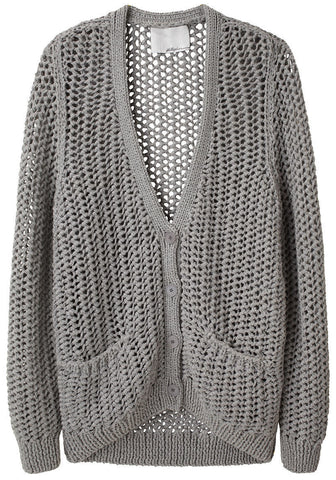 Handknit Mesh Stitch Cardigan