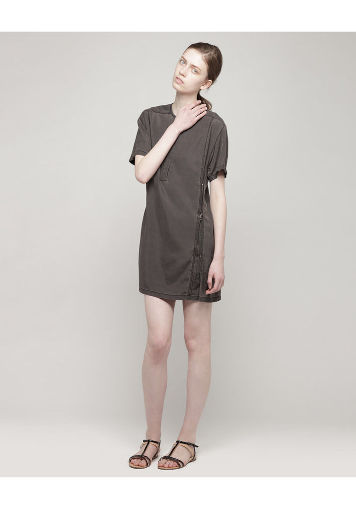 Henley Dress w/ Side Zipper