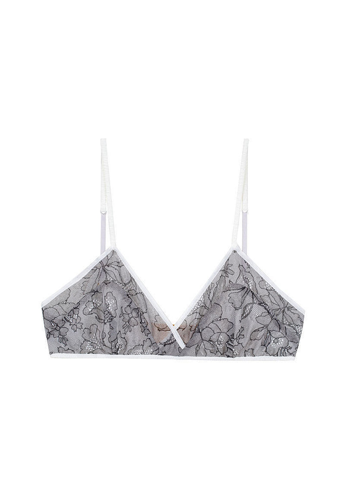 Printed Lace Silk Bralette