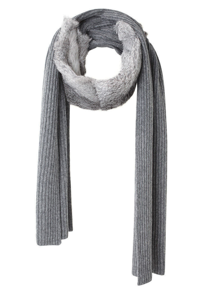 Knitted Rabbit Fur Scarf