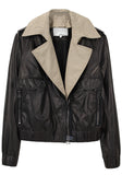 Leather Jacket w/ Trench Collar