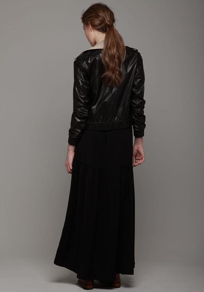 Leather Jacket w/ Trench Collar