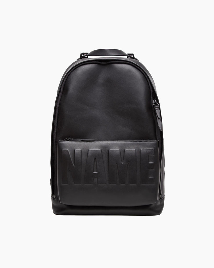 Leather Name Drop Backpack