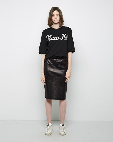 Nappa Leather Paperbag Waist Skirt